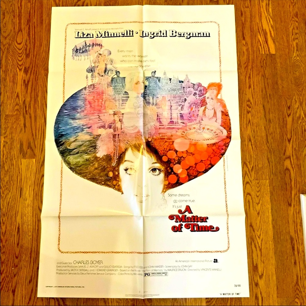 Vintage Movie Poster A Matter of Time 27 X 41 Liza Minnelli Ingrid Bergman #A3